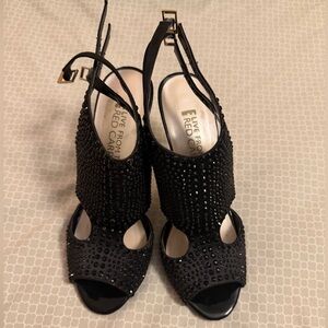 Elegant Black Embellished Heels